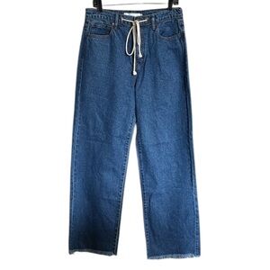 HIDDEN Logan Dad Jean Womens Dark Wash High Rise Drawstring Wide Leg Size 30 NEW